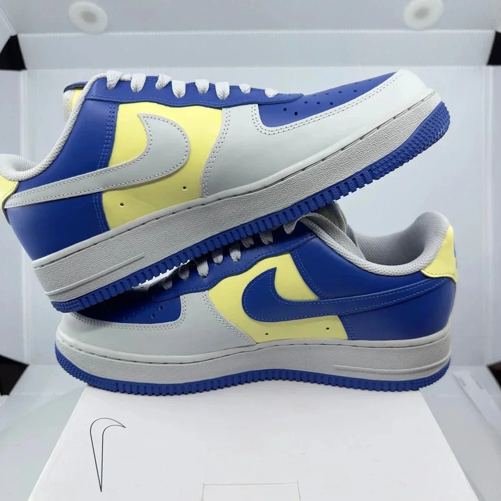 Nike By Kirk Shoes Dunk Low Custom Sneakers D07416-991 Blue/Yellow Size 9.5